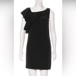 DVF Diane Bob Furstenberg Amora Silk Black Ruffle Dress size 8